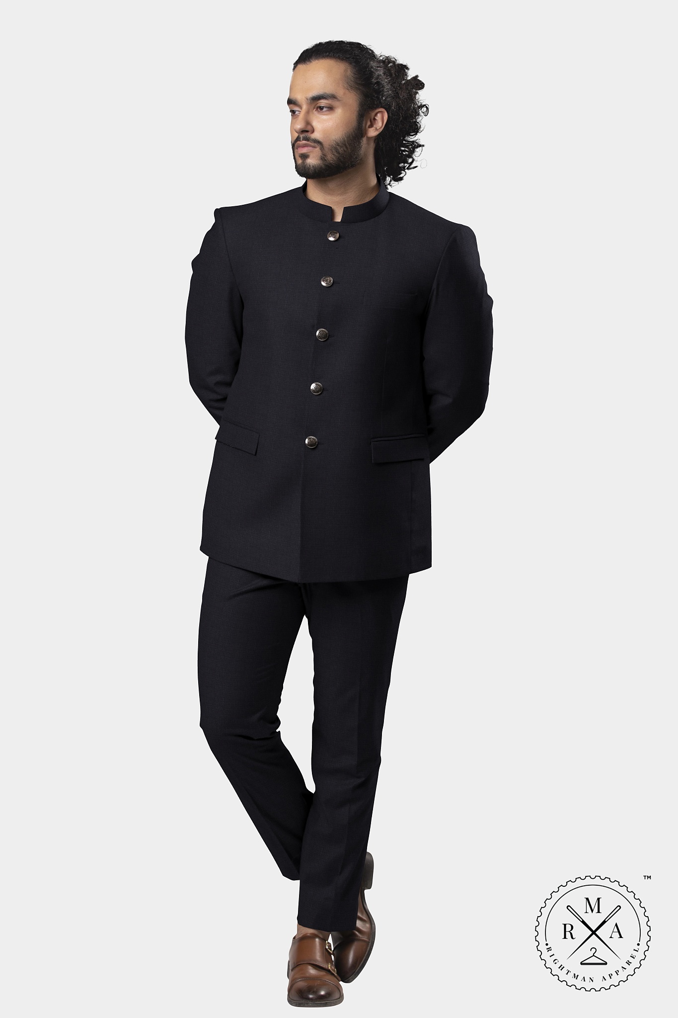 Black Stretch Jodhpuri Suit SU252